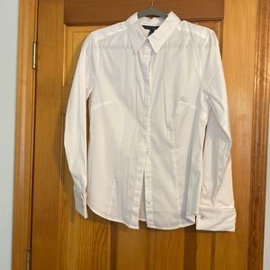 White House Black Market button down French cuff blouse sz 8